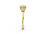 Yellow gold Fancy Yellow Princess  Cut Diamond Five-Stone Prong Set White Gold Ring_32