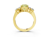 Yellow gold Fancy Yellow Princess  Cut Diamond Five-Stone Prong Set White Gold Ring_33
