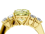 Yellow gold Fancy Yellow Princess  Cut Diamond Five-Stone Prong Set White Gold Ring_34