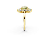 Yellow gold Fancy Yellow Princess Cut Diamond Floral Double Halo Engagement Ring with Prong Setting_26