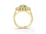 Yellow gold Fancy Yellow Princess Cut Diamond Floral Double Halo Engagement Ring with Prong Setting_27