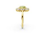 Yellow gold Fancy Yellow Princess Cut Diamond Floral Double Halo Engagement Ring with Prong Setting_62