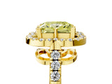 Yellow gold Fancy Yellow Princess Cut Diamond Floral Halo Split Shank Prong Setting Ring_5