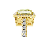 Yellow gold Fancy Yellow Princess Cut Diamond Halo Engagement Ring with Pavé Band and Prong Setting_32
