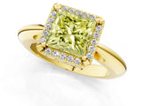 Yellow gold Fancy Yellow Princess  Cut Diamond Halo Engagement Ring with Split Shank and Four-Prong Setting_30