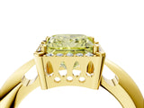 Yellow gold Fancy Yellow Princess  Cut Diamond Halo Engagement Ring with Split Shank and Four-Prong Setting_33