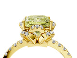 Yellow gold Fancy Yellow Princess Cut Diamond Halo Pave Band with Four-Prong Setting_7