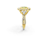 Yellow gold Fancy Yellow Princess Cut Diamond Halo Ring with Pavé Band and Four-Prong Setting_19