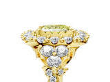 Yellow gold Fancy Yellow Princess Cut Diamond Halo Ring with Pavé Band and Four-Prong Setting_22