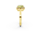 Yellow gold Fancy Yellow Princess  Cut Diamond Halo Ring with Round Brilliant Halo and Solitaire Band_2