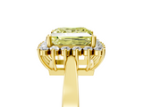 Yellow gold Fancy Yellow Princess  Cut Diamond Halo Ring with Round Brilliant Halo and Solitaire Band_5