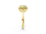 Yellow gold Fancy Yellow Princess  Cut Diamond Halo Ring with Solitaire Band and Prong Setting_31