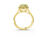 Yellow gold Fancy Yellow Princess  Cut Diamond Halo Ring with Solitaire Band and Prong Setting_32