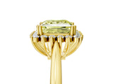 Yellow gold Fancy Yellow Princess  Cut Diamond Halo Ring with Solitaire Band and Prong Setting_34