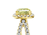 Yellow gold Fancy Yellow Princess Cut Diamond Halo Ring with Split Shank Pavé Band and Prong Setting_5