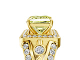 Yellow gold Fancy Yellow Princess Cut Diamond Halo Ring with Split Shank and Bezel Accents and Four-Prong Setting_5