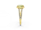 Yellow gold Fancy Yellow Princess Cut Diamond Halo Split Shank Engagement Ring_41