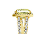 Yellow gold Fancy Yellow Princess Cut Diamond Halo Split Shank Engagement Ring_44