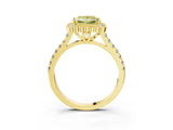 Yellow gold Fancy Yellow Princess  Cut Diamond Milgrain Floral Halo Engagement Ring with Pavé Band_18