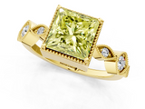 Yellow gold Fancy Yellow Princess  Cut Diamond Milgrain Marquise Band with Prong Setting_4