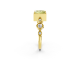 Yellow gold Fancy Yellow Princess  Cut Diamond Milgrain Marquise Band with Prong Setting_5
