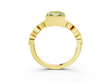 Yellow gold Fancy Yellow Princess  Cut Diamond Milgrain Marquise Band with Prong Setting_6
