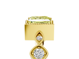 Yellow gold Fancy Yellow Princess  Cut Diamond Milgrain Marquise Band with Prong Setting_8