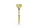 Yellow gold Fancy Yellow Princess  Cut Diamond Pavé Band Ring with Four-Prong Setting_2