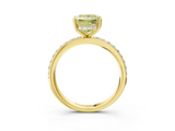 Yellow gold Fancy Yellow Princess  Cut Diamond Pavé Band Ring with Four-Prong Setting_3