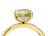 Yellow gold Fancy Yellow Princess  Cut Diamond Pavé Band Ring with Four-Prong Setting_4