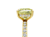 Yellow gold Fancy Yellow Princess  Cut Diamond Pavé Band Ring with Four-Prong Setting_5