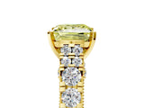 Yellow gold Fancy Yellow Princess  Cut Diamond Pavé Band Solitaire with Four-Prong Setting_20