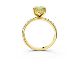 Yellow gold Fancy Yellow Princess  Cut Diamond Pavé Band Solitaire with Four-Prong Setting_6