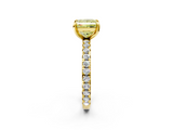 Yellow gold Fancy Yellow Princess  Cut Diamond Pavé Band with Four-Prong Setting_2