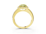 Yellow gold Fancy Yellow Princess Cut Diamond Pavé Halo Ring with Four-Prong Setting_20