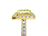 Yellow gold Fancy Yellow Princess Cut Diamond Pavé Halo Ring with Four-Prong Setting_22