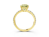 Yellow gold Fancy Yellow Princess Cut Diamond Pavé Solitaire Engagement Ring with Four-Prong Setting_21