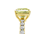 Yellow gold Fancy Yellow Princess Cut Diamond Pavé Solitaire Engagement Ring with Four-Prong Setting_23