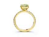 Yellow gold Fancy Yellow Princess Cut Diamond Pavé Solitaire Ring with Round Band and Prong Setting_27