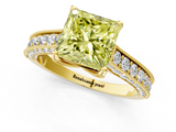 Yellow gold Fancy Yellow Princess  Cut Diamond Pave Band with Four-Prong Setting_1