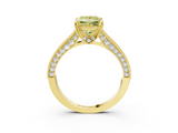 Yellow gold Fancy Yellow Princess  Cut Diamond Pave Band with Four-Prong Setting_3