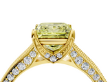 Yellow gold Fancy Yellow Princess  Cut Diamond Pave Band with Four-Prong Setting_4