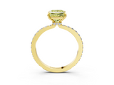Yellow gold Fancy Yellow Princess  Cut Diamond Ring with Pavé Band and Four-Prong Setting_3