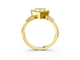 Yellow gold Fancy Yellow Princess Cut Diamond Ring with Side Stones and Four-Prong Setting_62