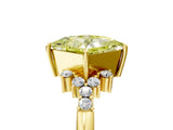 Yellow gold Fancy Yellow Princess Cut Diamond Ring with Side Stones and Four-Prong Setting_64