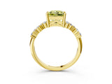 Yellow gold Fancy Yellow Princess Cut Diamond Scattered Round Accent Ring with Prong Setting_15