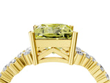 Yellow gold Fancy Yellow Princess Cut Diamond Scattered Round Accent Ring with Prong Setting_16