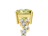 Yellow gold Fancy Yellow Princess Cut Diamond Scattered Round Accent Ring with Prong Setting_17