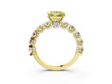 Yellow gold Fancy Yellow Princess Cut Diamond Side Stone Engagement Ring with Four-Prong Setting_27
