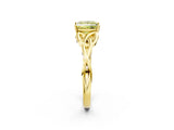 Yellow gold Fancy Yellow Princess Cut Diamond Solitaire Celtic Knot Ring with Four-Prong Setting_39
